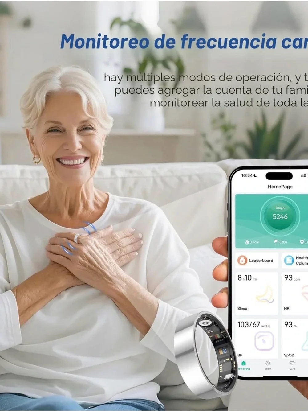 Smart Health Tracking Ring - Rose Gold Fitness Ring with App